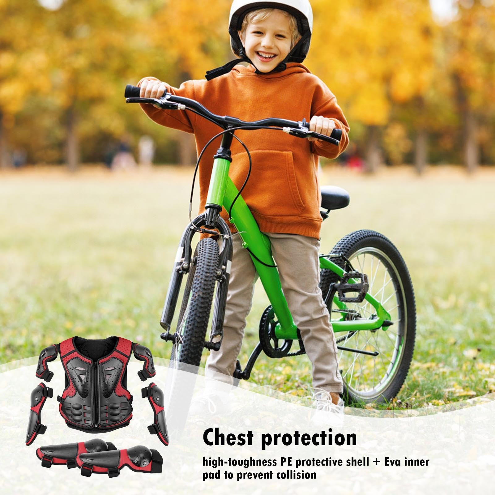 Kinder-Motorrad-Schutz, Kinder-Motorrad-Weste, Kinder-Motorrad-Arm-Anzug, Dirt-Biking-Ausrüstung, Brustschutz, Motocross für Kinder