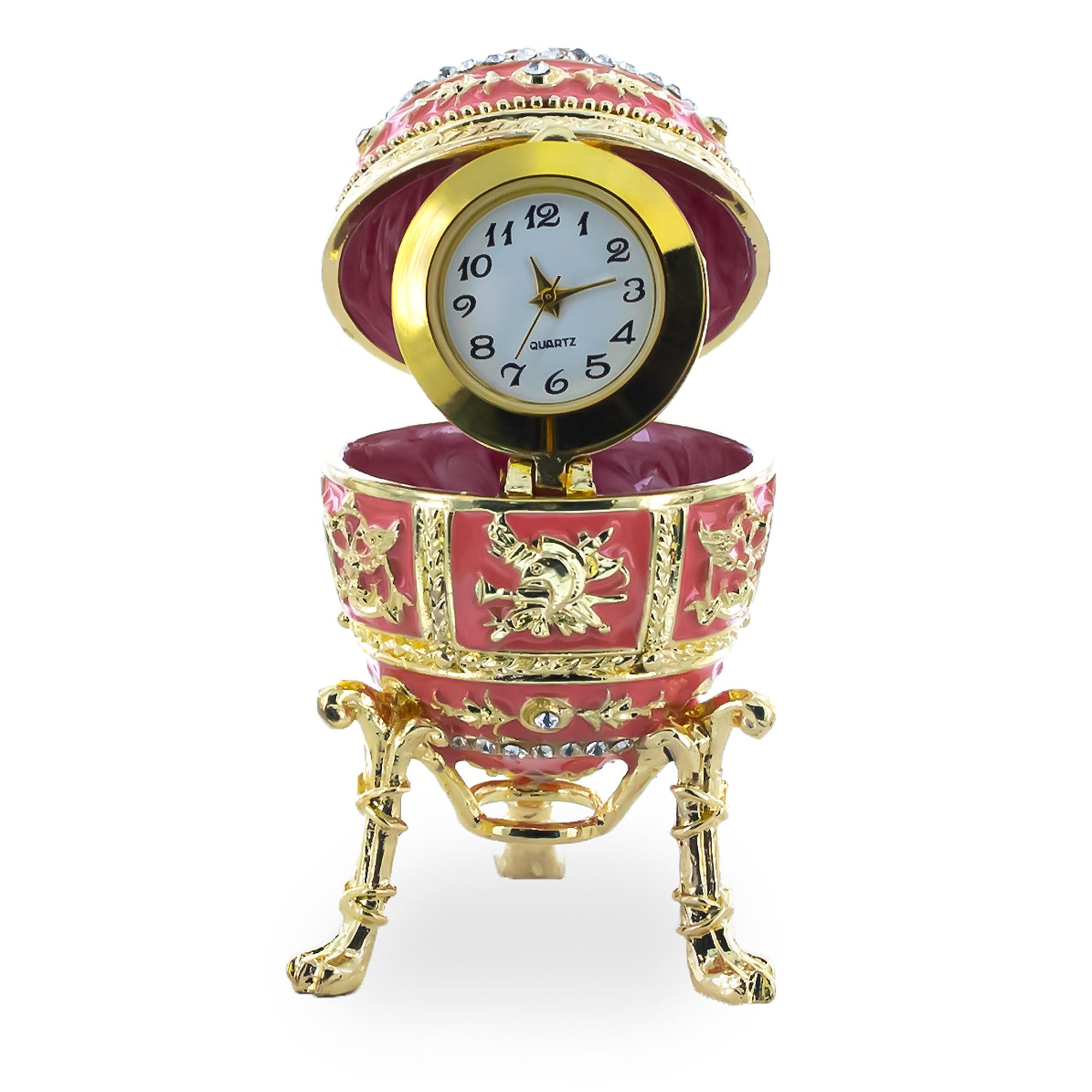 BestPysanky Pink Enamel Royal Inspired Imperial Easter Egg with Surprise