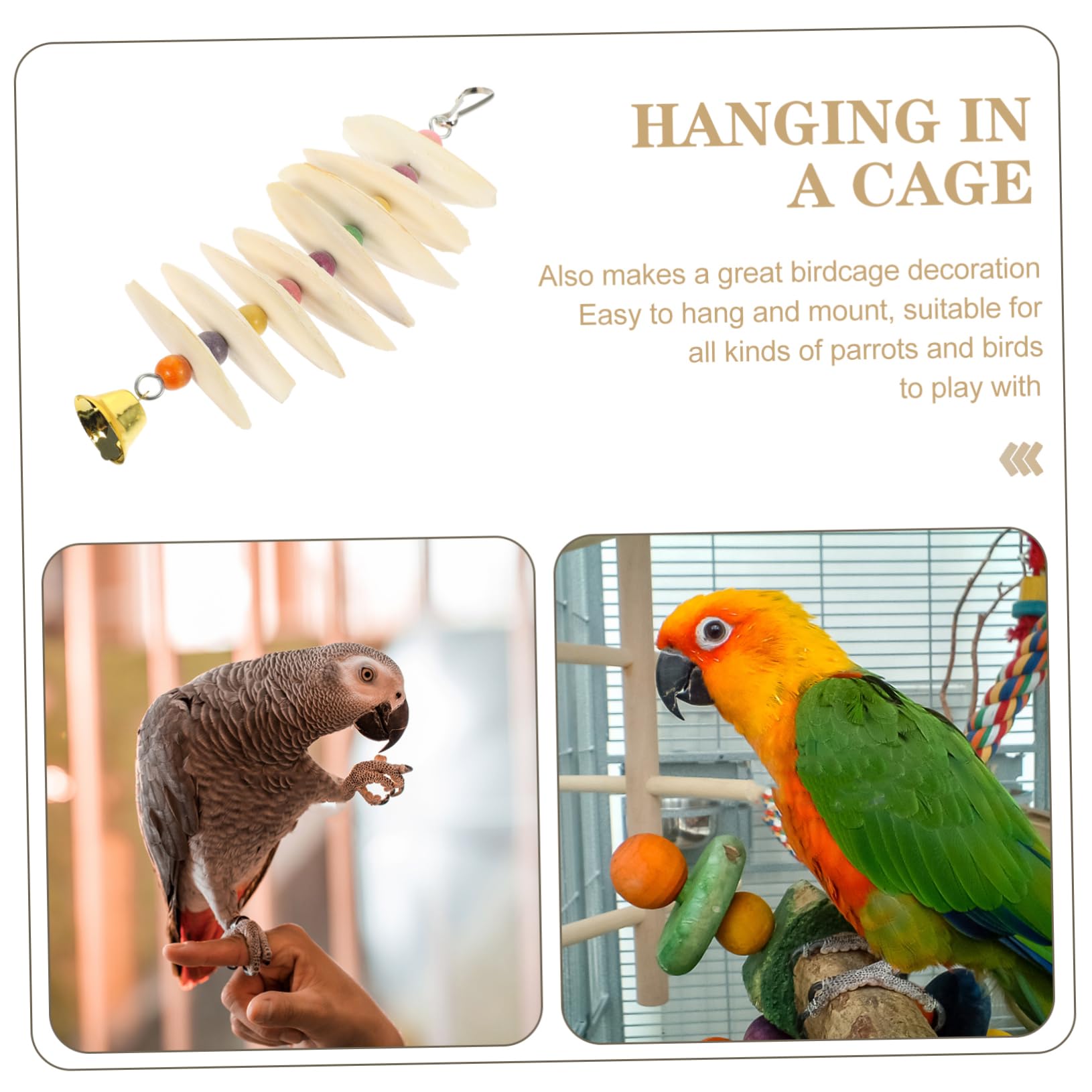 BESPORTBLE 4pièces Jouet à Mâcher pour Perroquets Accessoire De Seiche pour Calopsittes Et Petits Oiseaux Jouet Multifonctionnel pour Amusement Sain Et Naturel