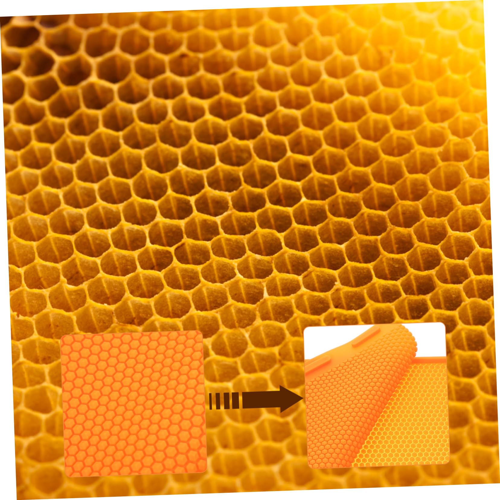 GALPADA Stampo in Silicone Arancione per Foglio di Cera d Api Flessibile, Pratico ed Facile da Usare, per Attività Fai-da-te di Apicoltura e Artigianato