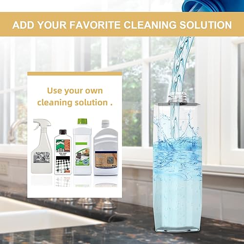 Miniatura 5 de Trapeador de pulverización para limpieza de suelos mopa húmeda de microfibra con 3 almohadillas lavables y botella recargable, trapeador plano con