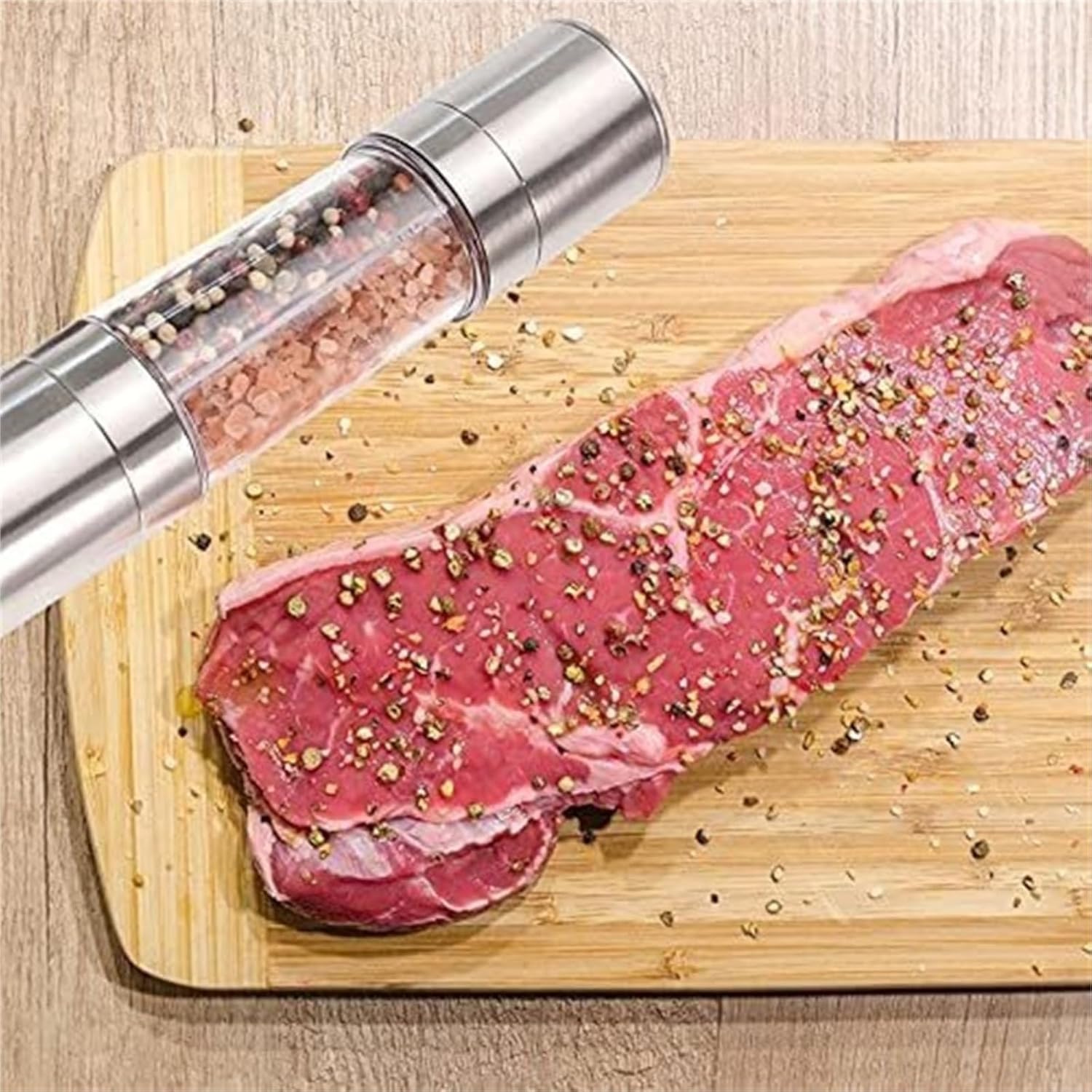 スパイスグラインダー 304 ステンレススチール ソルトアンドペッパー