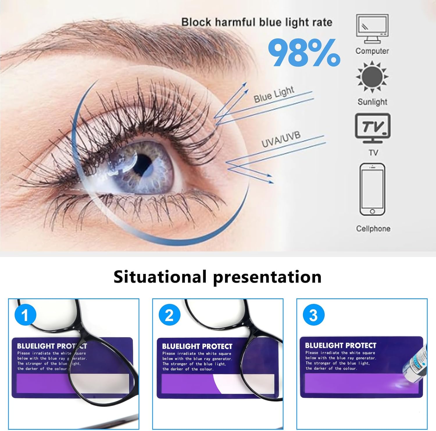 KoKoBin Reading Glasses for Women 3 Pairs Cat Eye Oversized Spring Hinge Fashion Readers - Image 5