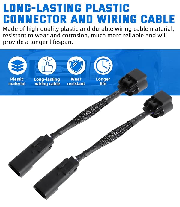 HID to LED Headlight Conversion Wiring Kit Headlight Adapter Harness 1 Set (Pack of 2), Fit for Ford F-150 2009-2014 LF552H Plug and Play by Alpha Rider - Used condition - Image 5