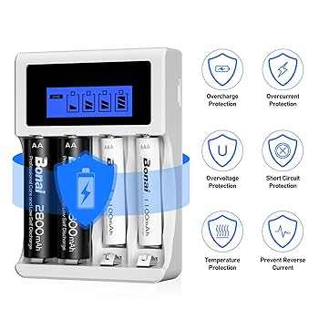 Chargeur De Piles BONAI 8+1 Slots - LCD Intelligent Pour AA/AAA/9V - Décharge Et Charge Rapide