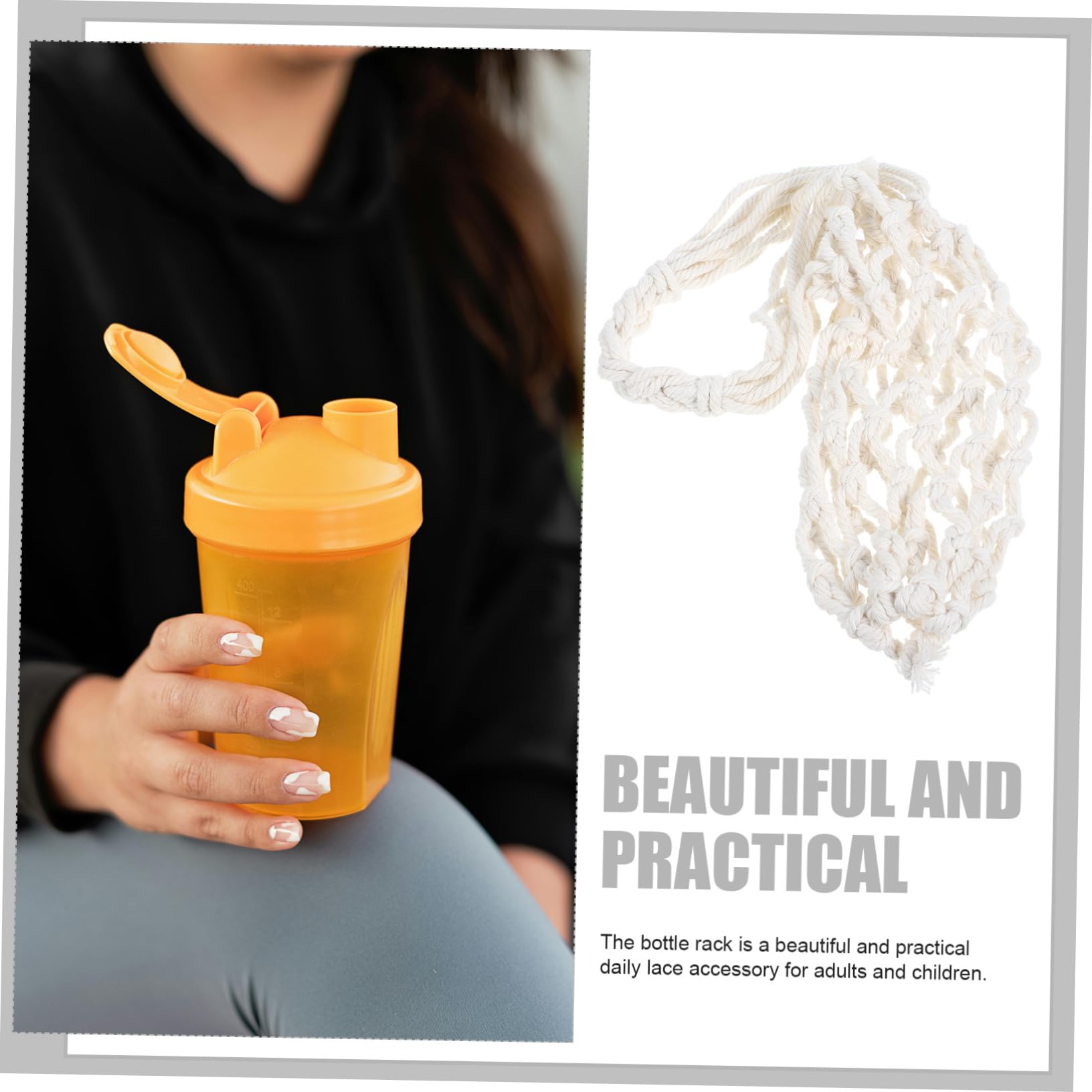 BESPORTBLE Protezione della Tazza dell'Acqua Gabbia Riutilizzabile Vino Termico Gabbie Bottiglie Bere Una Bottiglia con Borsa Gonfio Borraccia da Viaggio Titolari Lino di Cotone Beige