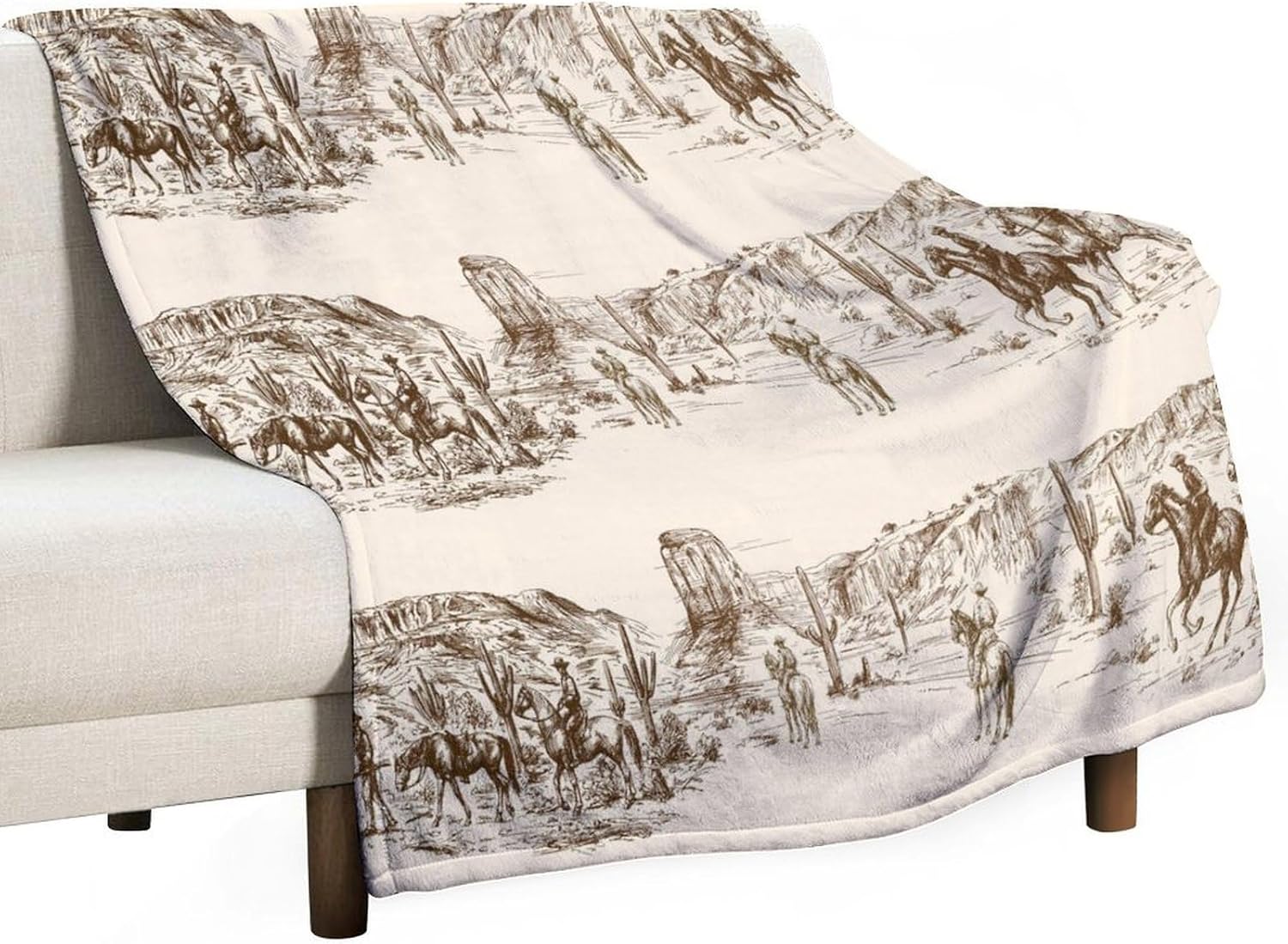 Vintage Western Cowboy Blanket Rustic Farmhouse Wild West Retro Style Soft Cozy Lightweight Throw Blanket for Bedroom Living Room Dorm Chair Sofa Travel 70x80in