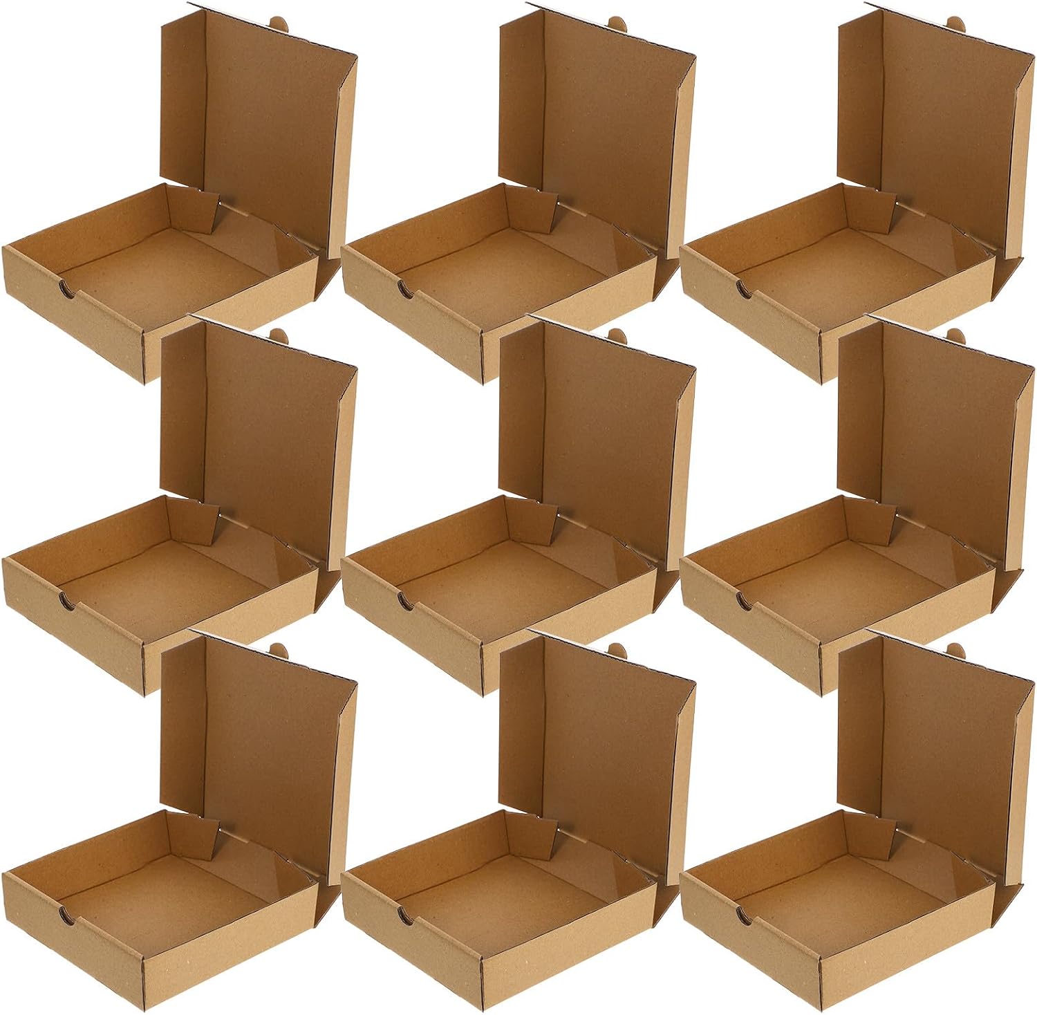 10pcs 6-inch Kraft Corrugated Pizza Boxes, 16x16x4cm Thick Paper Pizza Takeaway Containers for Party Favor and Food Service Packaging