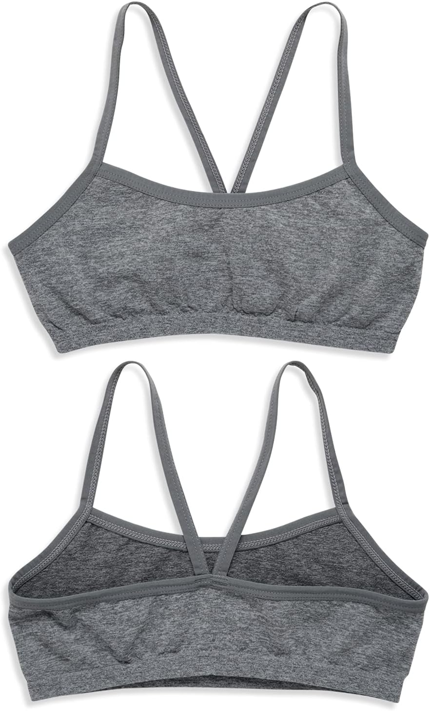 Rene Rofe Girls Training Bra - 3 Pack Soft Stretch Performance Tag Free Cami Bra - Spaghetti Strap Starter Bras for Girls
