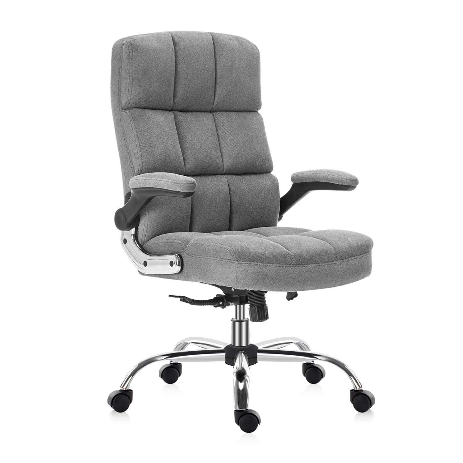 SEATZONE High Back Fabric Home Office Chair Comfotable Thick Padding