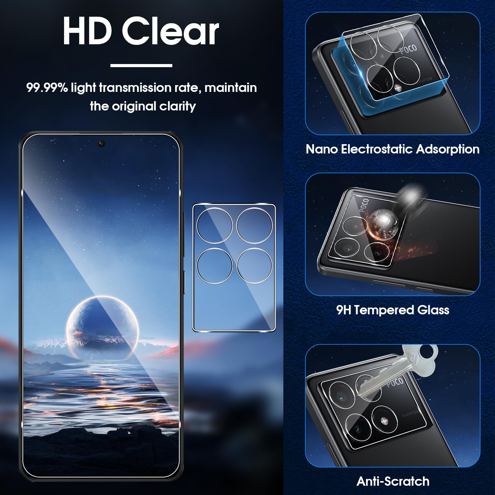 3er Pack Panzerglasfolie Für Xiaomi POCO M5 | 9H Härte | Blasenfrei & Kratzfest