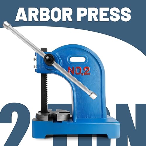 Vista 27 de Prensa de eje de 1 tonelada con volante, altura máxima de 5.5 pulgadas, prensa manual de escritorio de hierro fundido, prensa manual de precisión 1