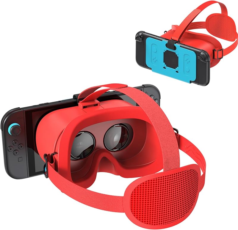 VR Headset for Nintendo Switch 2 (2025), Switch 2 Virtual Reality VR Glasses with Adjustable HD Lenses and Comfortable Head Strap, 3D Goggles for Switch 2 Accessories (Blue & Orange)
