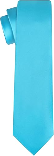 Vista 205 de KissTies Juego de corbatas de satén para hombre + pañuelo de bolsillo Rojo