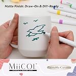 Miicol 16 oz / 455ml Grande tasse de café en céramique, thé, tasse à boissons en Mulled, cadeau pour le personnel de bureau ou la maison utilisation, micro-ondes et lave-vaisselle coffre-fort, surface givrée, blanc