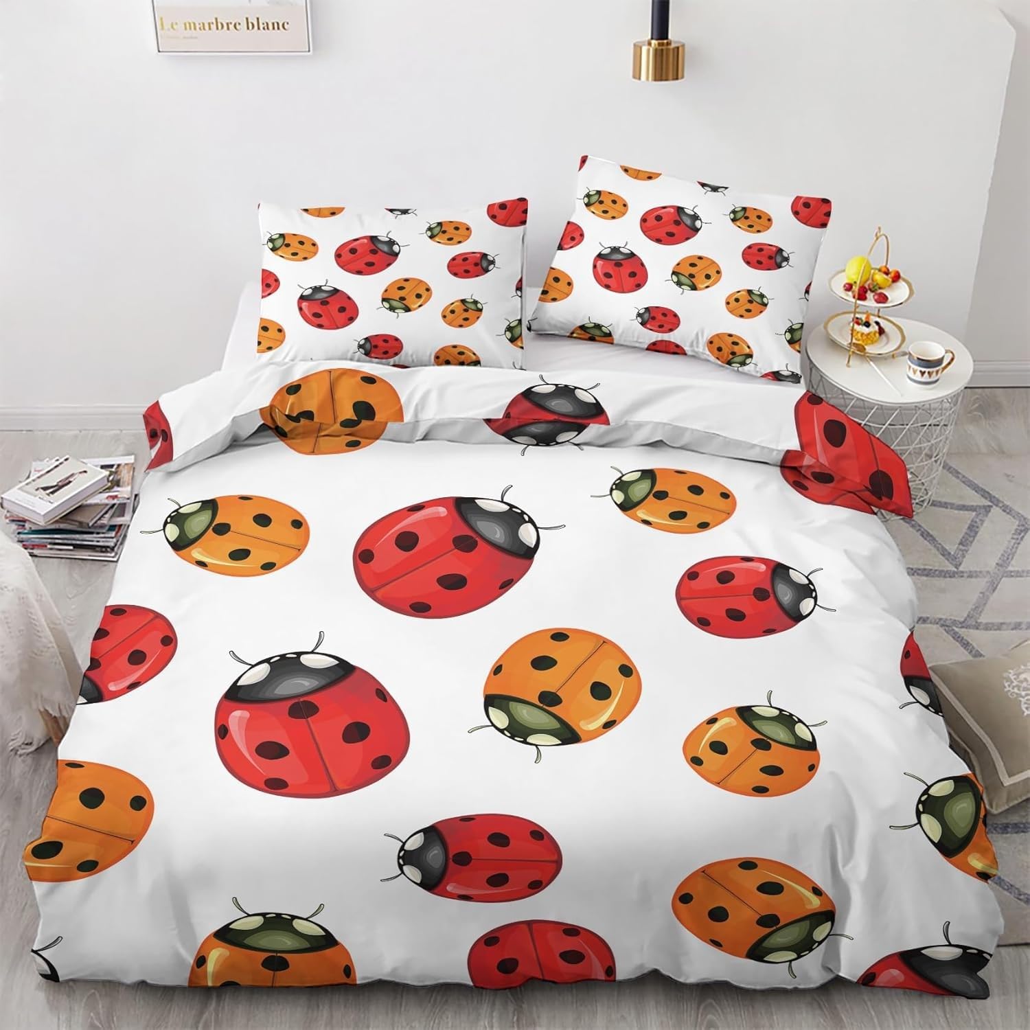 Housse de couette 200x200 cm motif insectes pour une chambre nature et cocooning