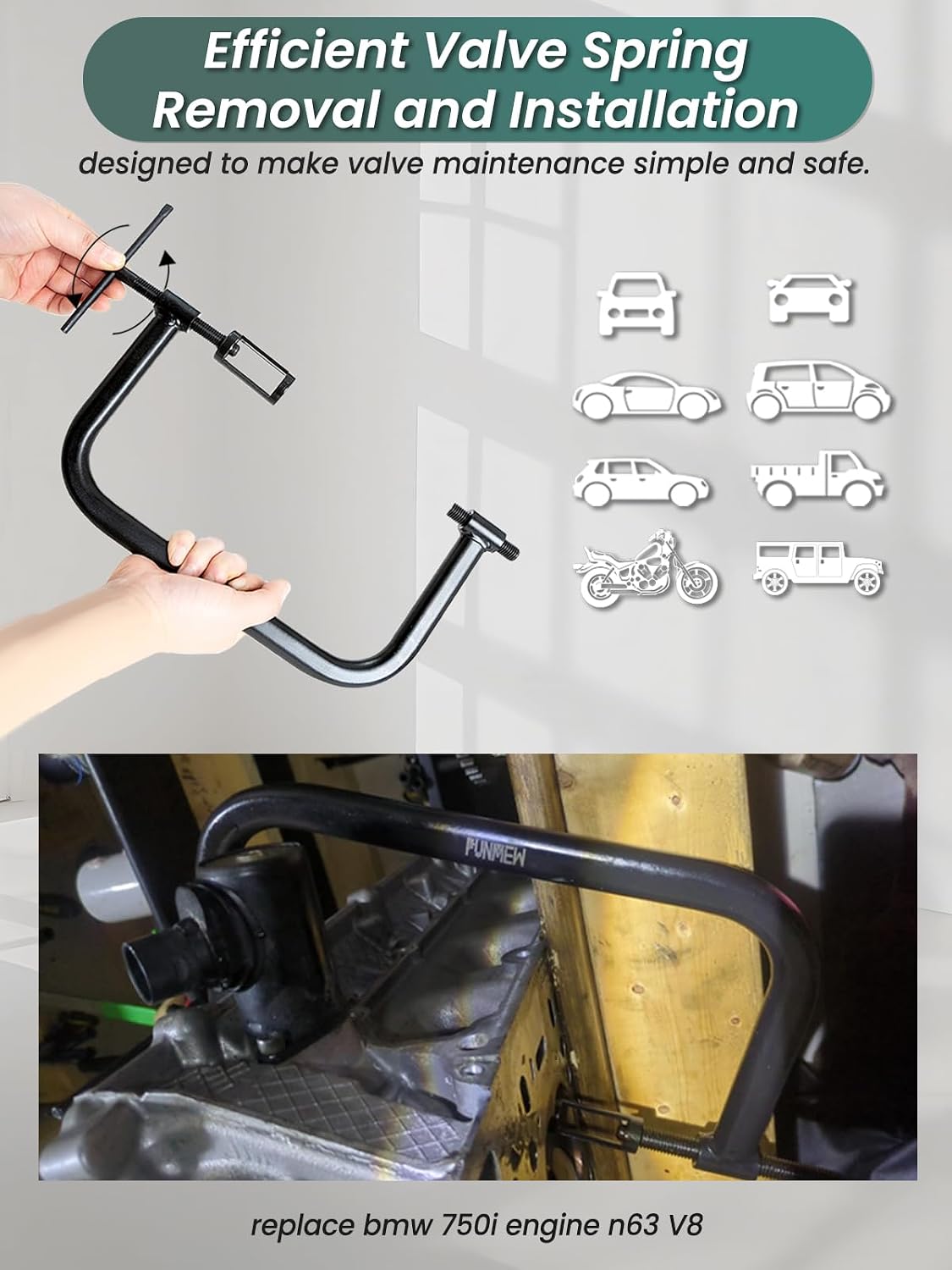 Valve Spring Compressor 10pcs Valve Spring Removal Tool for Motorcycle, ATV, Car, Small Engine Vehicle Equipment