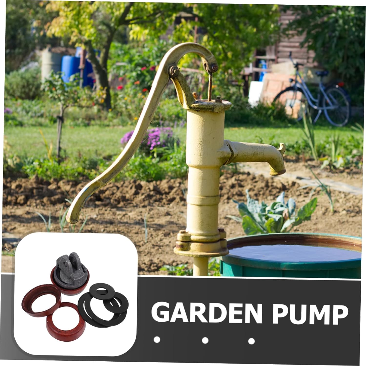 Heavy Duty Cast Pump Parts Kit Leather Cup Replacement for Manual Water Well Pump Suitable for Garden and Well Use