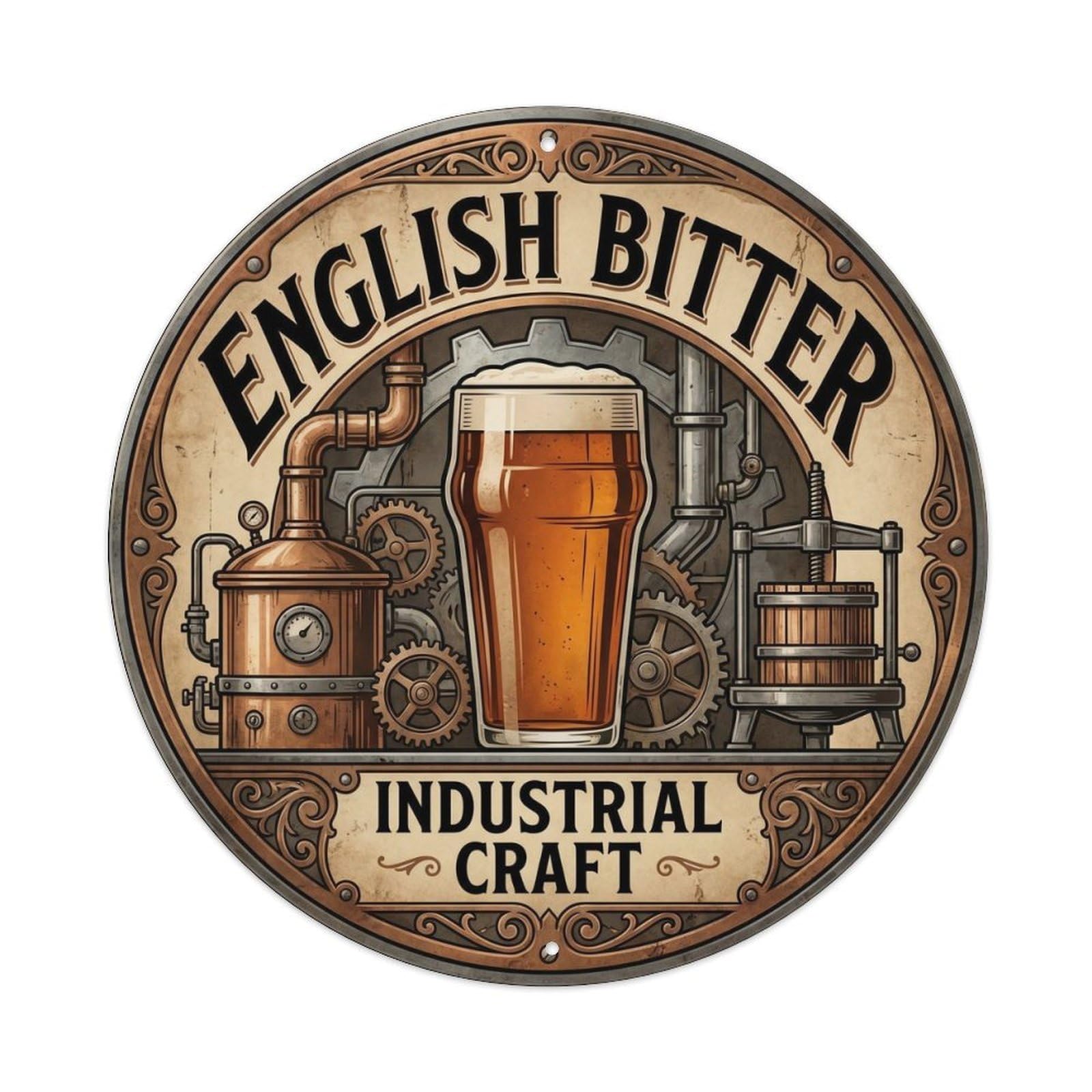 Old School English Bitter Cask Ale Cellar Brew Strong Metal Tin Sign