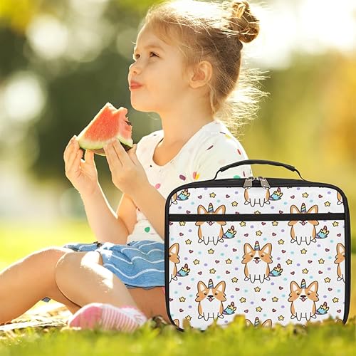 Miniatura 6 de Lonchera aislada de Corgi galés para hombres y mujeres, disfraz de unicornio, a prueba de fugas, suave, hielera, hielera grande, para preparación de