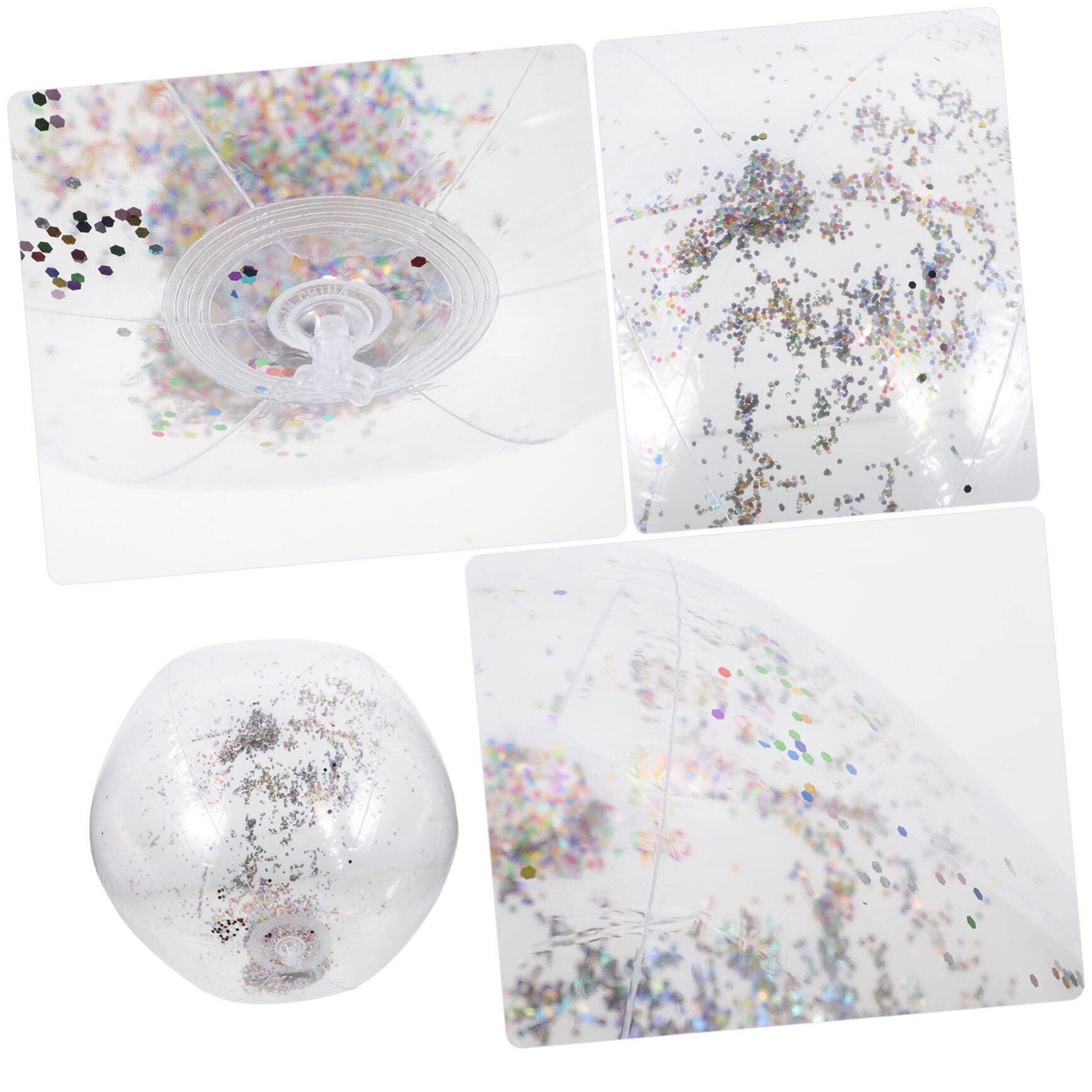 INOOMP 3 Set Palla di Paillettes Gonfiabile Palla da Biliardo Gonfiabile Pallone da Spiaggia Galleggiante Globo Gonfiabile Plastica Estate Bambino Che Fa i Primi Passi Palla a Bolle