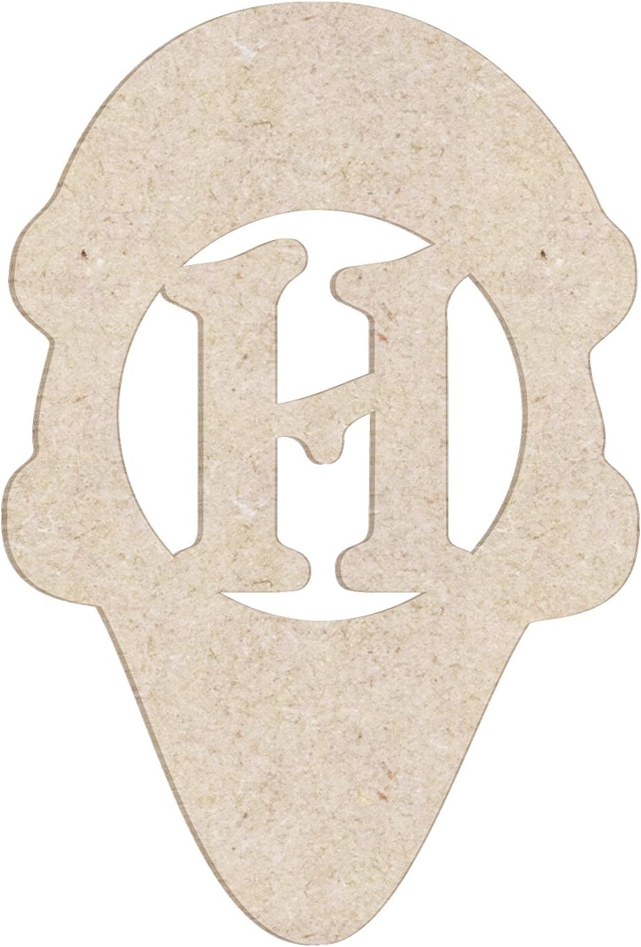 18" Ice Cream Cone Unfinished Wood Initial Monogram Letter A (Sizes 12"-30")