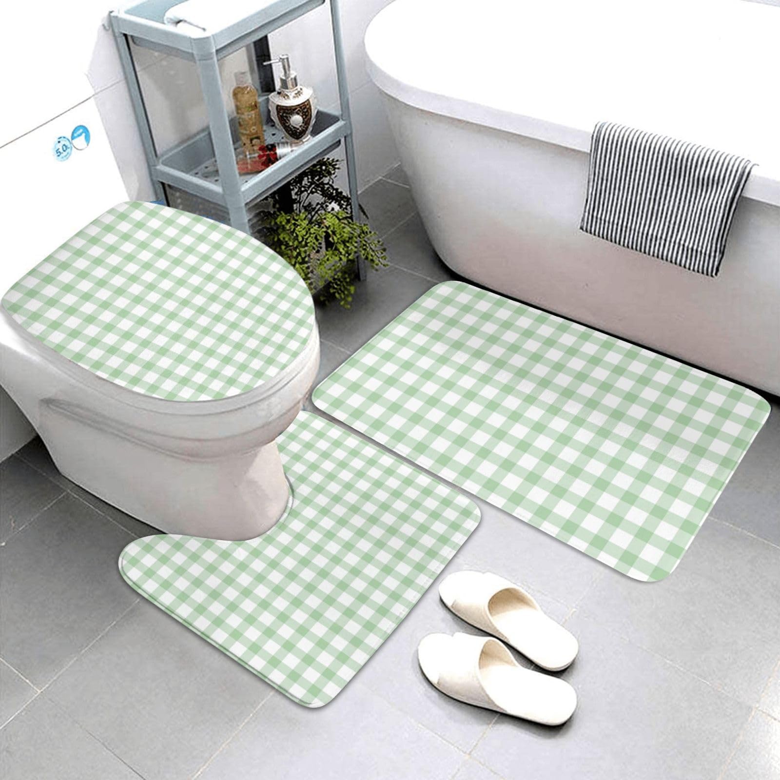 Tapis de salle de bain doux lavable et antidérapant lot de 3