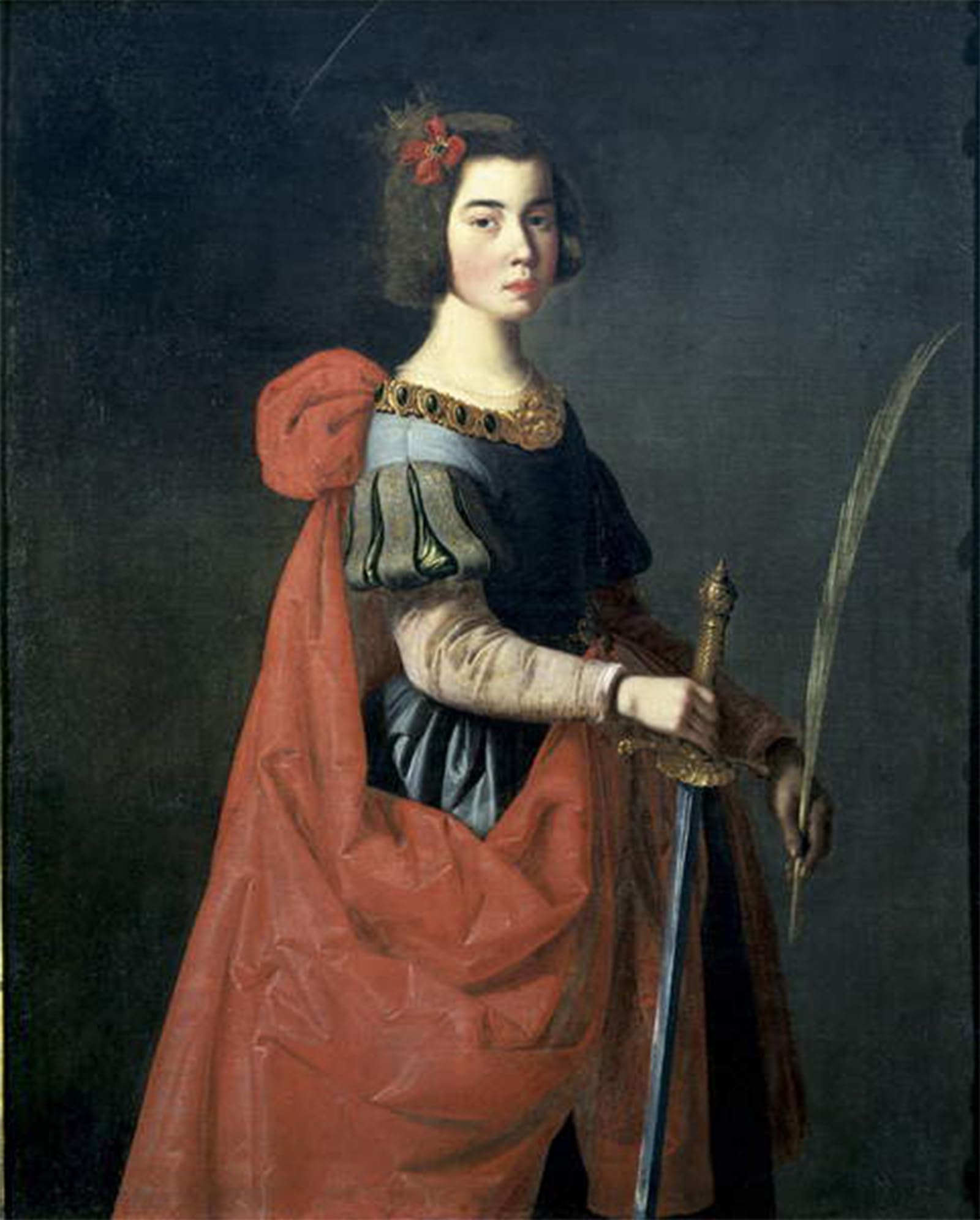 SERENDIPITP Abstract Painting Mural Print Picture Wall Decor Painting Saint Catherine of Alexandria by Francisco De Zurbaran Vintage Wall Artwork for Home Decor 60x90cm