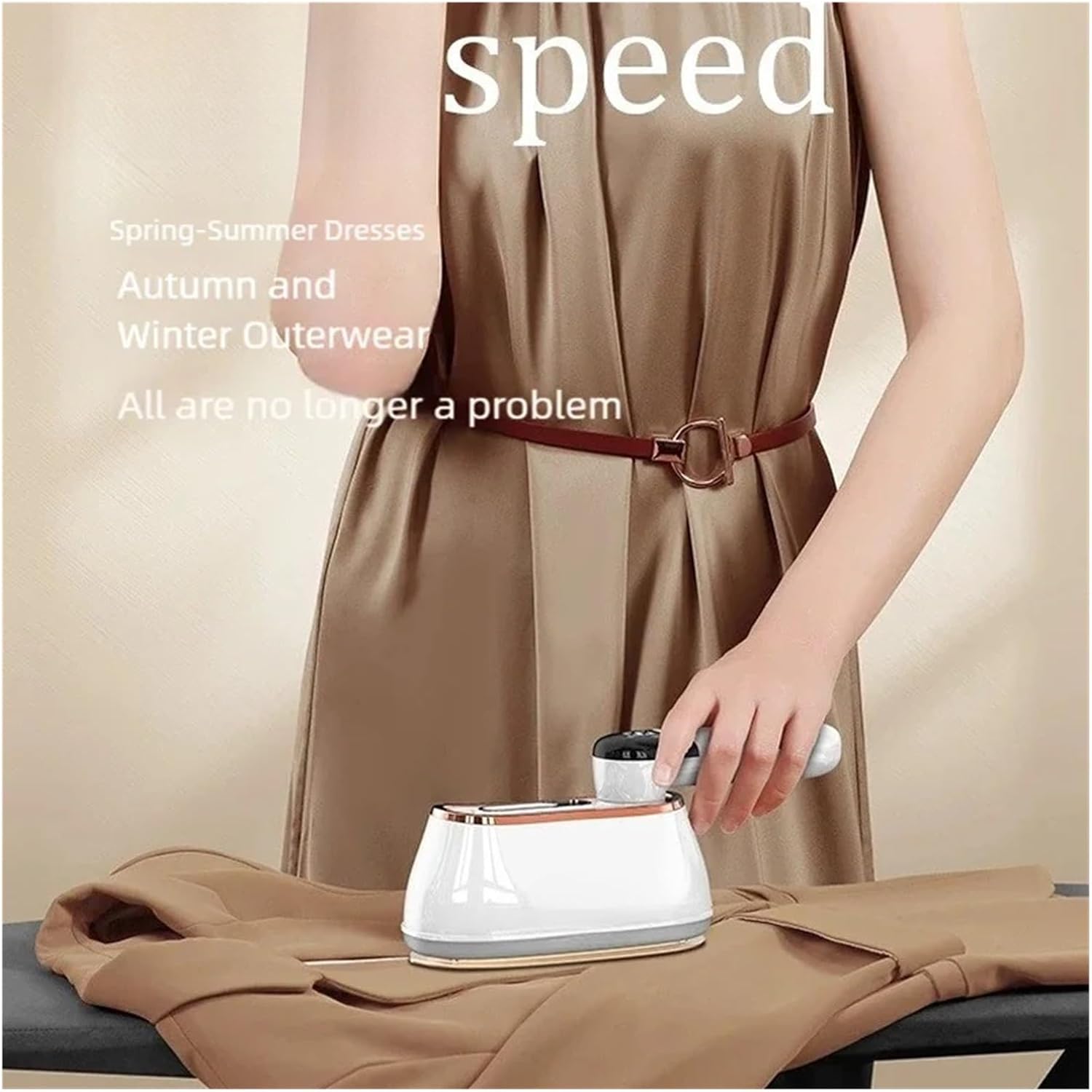 Handheld steam hanging iron 1200W four-speed adjustment folding handle portable small household ironing machine(White,KR)