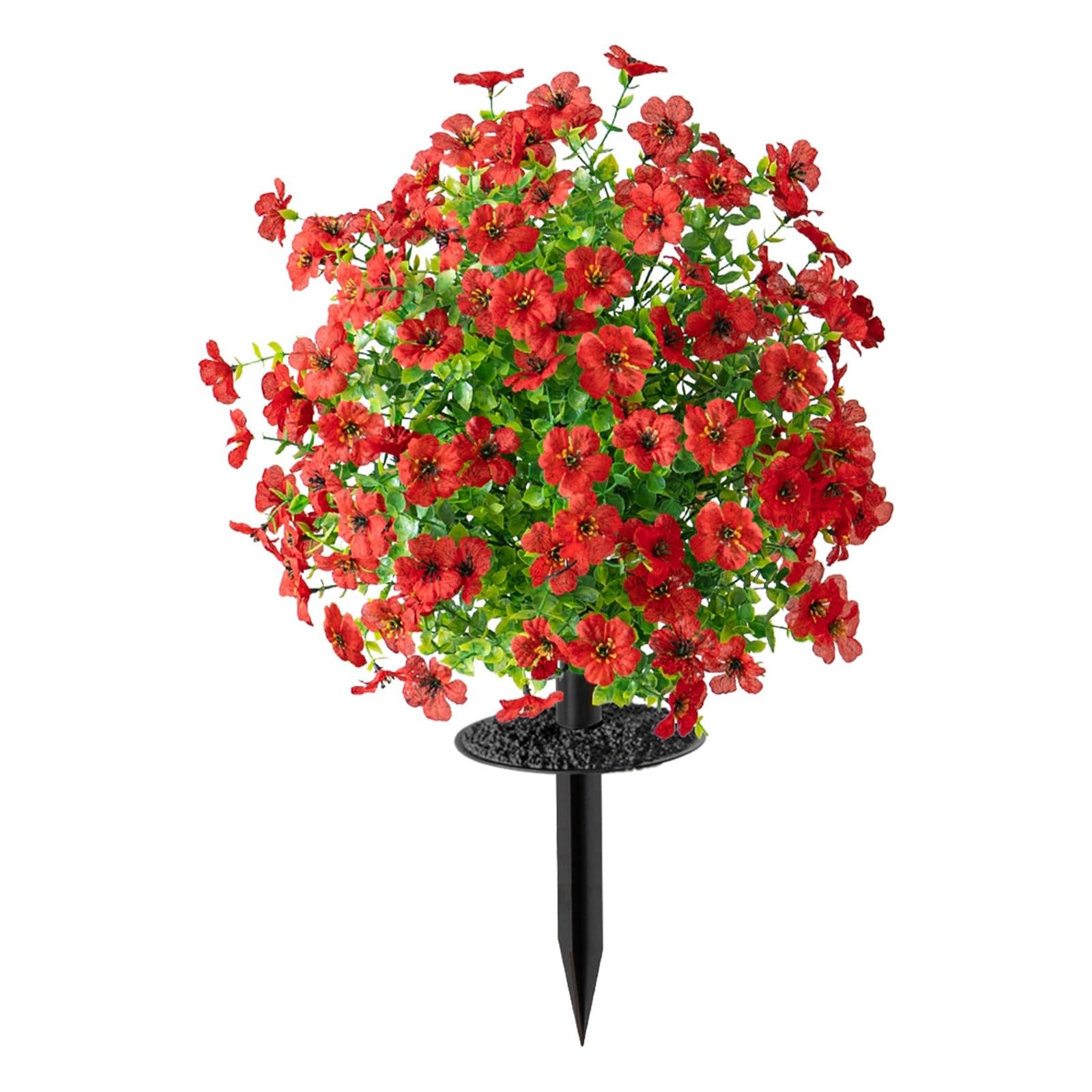 WBCDXCBB Outdoor Decoration Artificial Flowers Eucalyptus Violet Ground Insertion 1Pcs(Red)