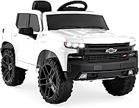Best Choice Products 12V Chevrolet Silverado Ride-On Truck w/ Parent Remote, Bluetooth, LED Lights, Storage - White