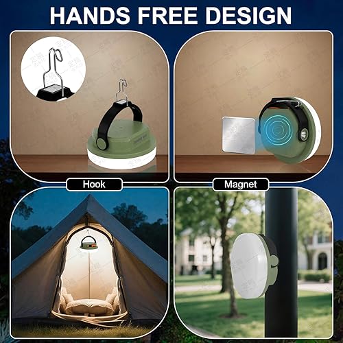 Miniatura 4 de Lámpara de camping al aire libre, lámpara recargable, lámpara de iluminación portátil. Equipado con 6 ajustes de brillo, lámpara de tienda con