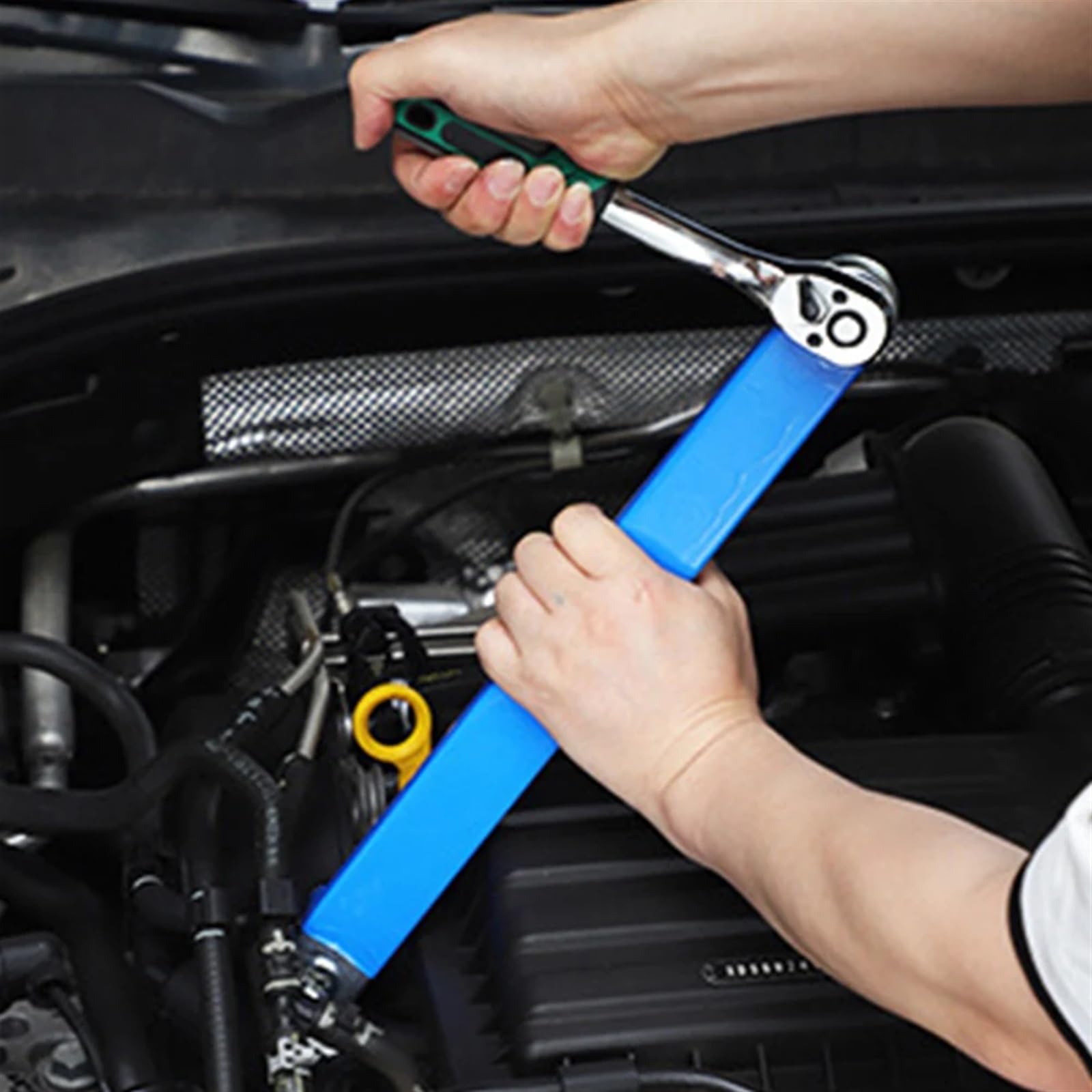 Ualxpao One Color Offset Wrench 39Cm Compact Offset Extension Wrench With 4 Adapters Multifunctional Socket For Tight Spaces For Automotive Repair