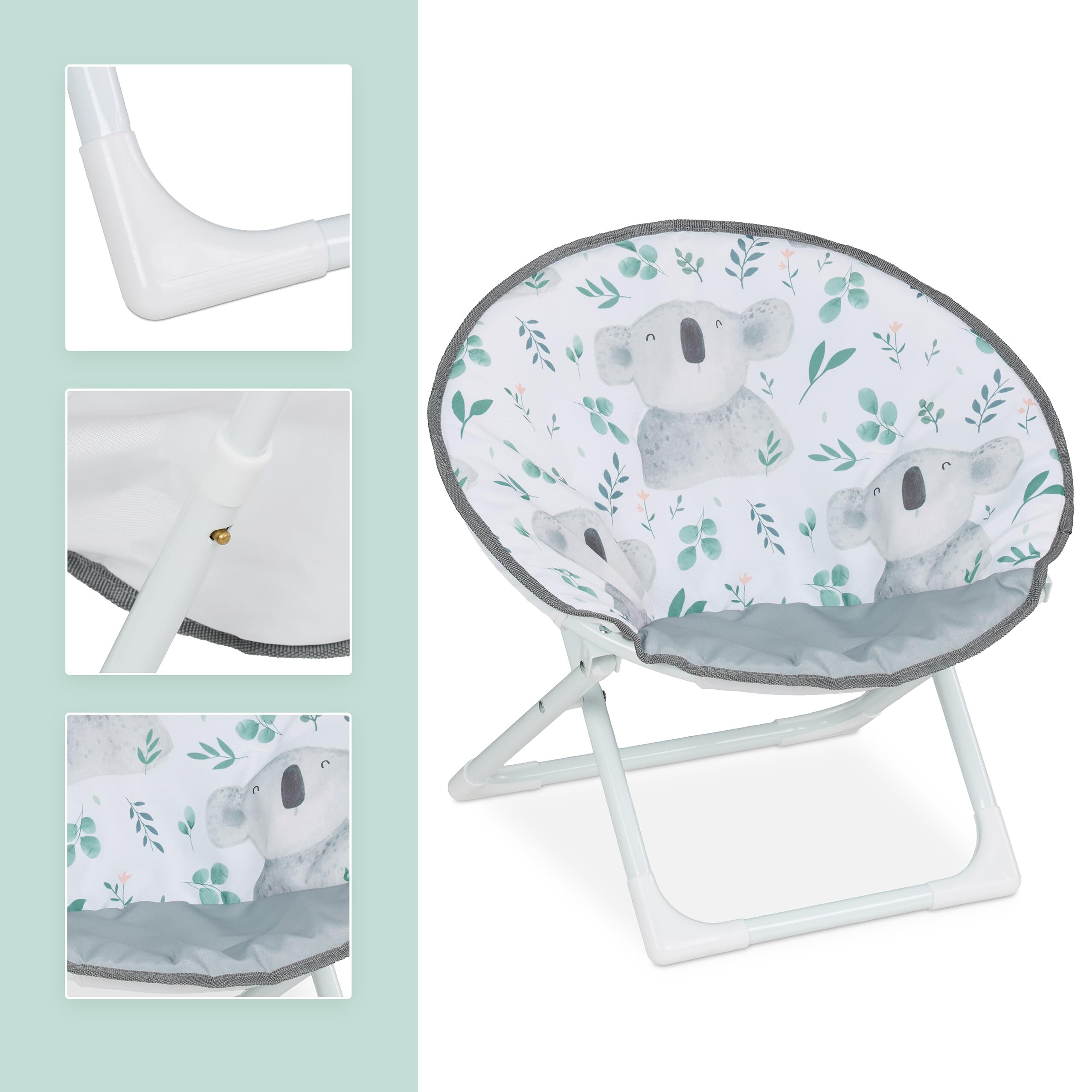 Relaxdays Silla Infantil Plegable, Koala, 47x50x48 cm, Asiento Niños Exterior/Interior, Sillón Peques, Multicolor