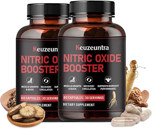 Suplemento potenciador de óxido nítrico con L arginina y L citrulina, apoyo de energía y circulación, 120 cápsulas