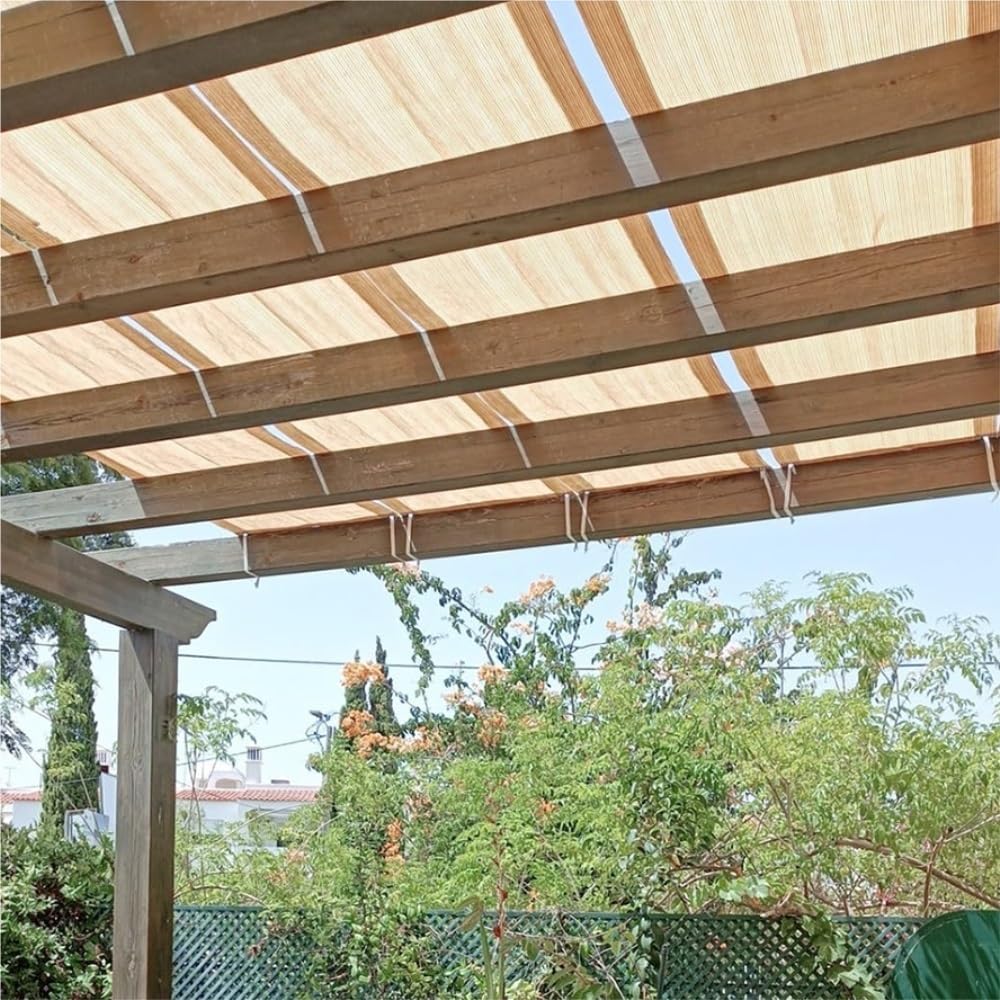 XBTGS Baldacchino di protezione solare per pergola da esterno, 0,8 x 9 m, tessuto impermeabile con occhielli, ideale per soluzioni ombreggianti da giardino e patio, beige, 1 x 4 m, beige, 1 x 4 m