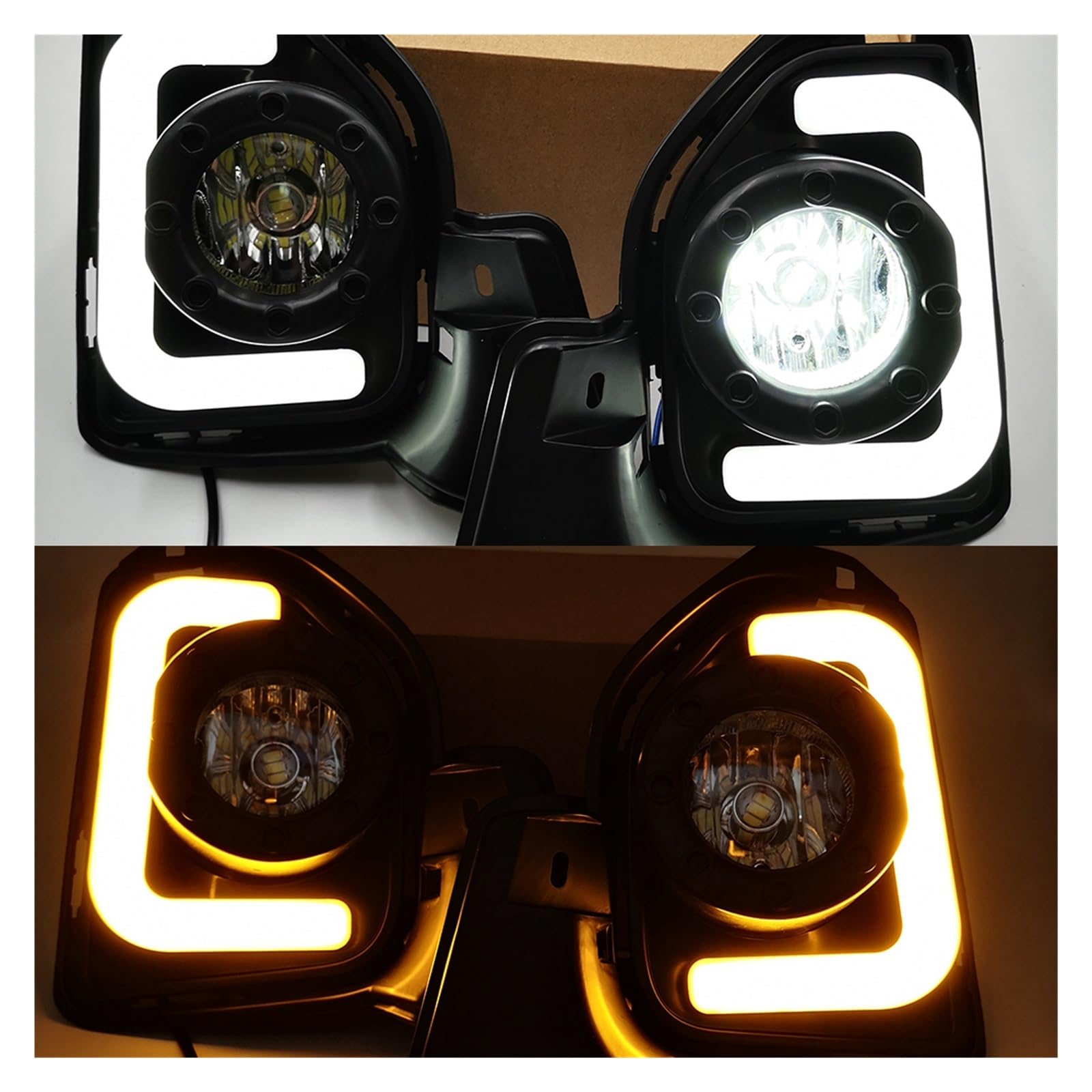 BlOmen Car Flashing 2Pcs Compatible with Toyot Hiace 2014 2015 2016 2017 2018 Yellow Turning Signal 12V Car Lamp LED DRL LED Daytime Running Light