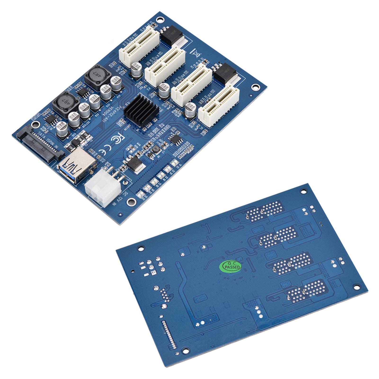 Scheda adattatore extender convertitore PCI - E da 1X a 4X PCIe USB 3.0, kit di espansione per PC, scheda multiinterfaccia con cavo USB 3.0, compatibile con tutti i sistemi, per