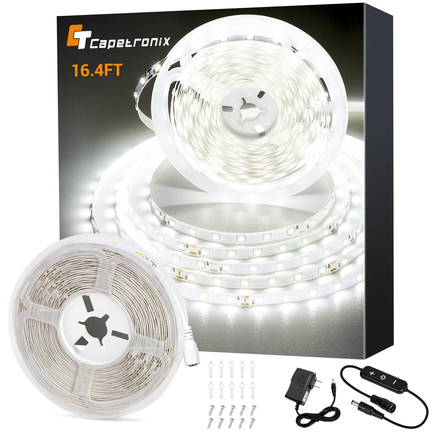 Amazon.com: CT CAPETRONIX White LED Strip Light, 16.4 Feet 24 Volt