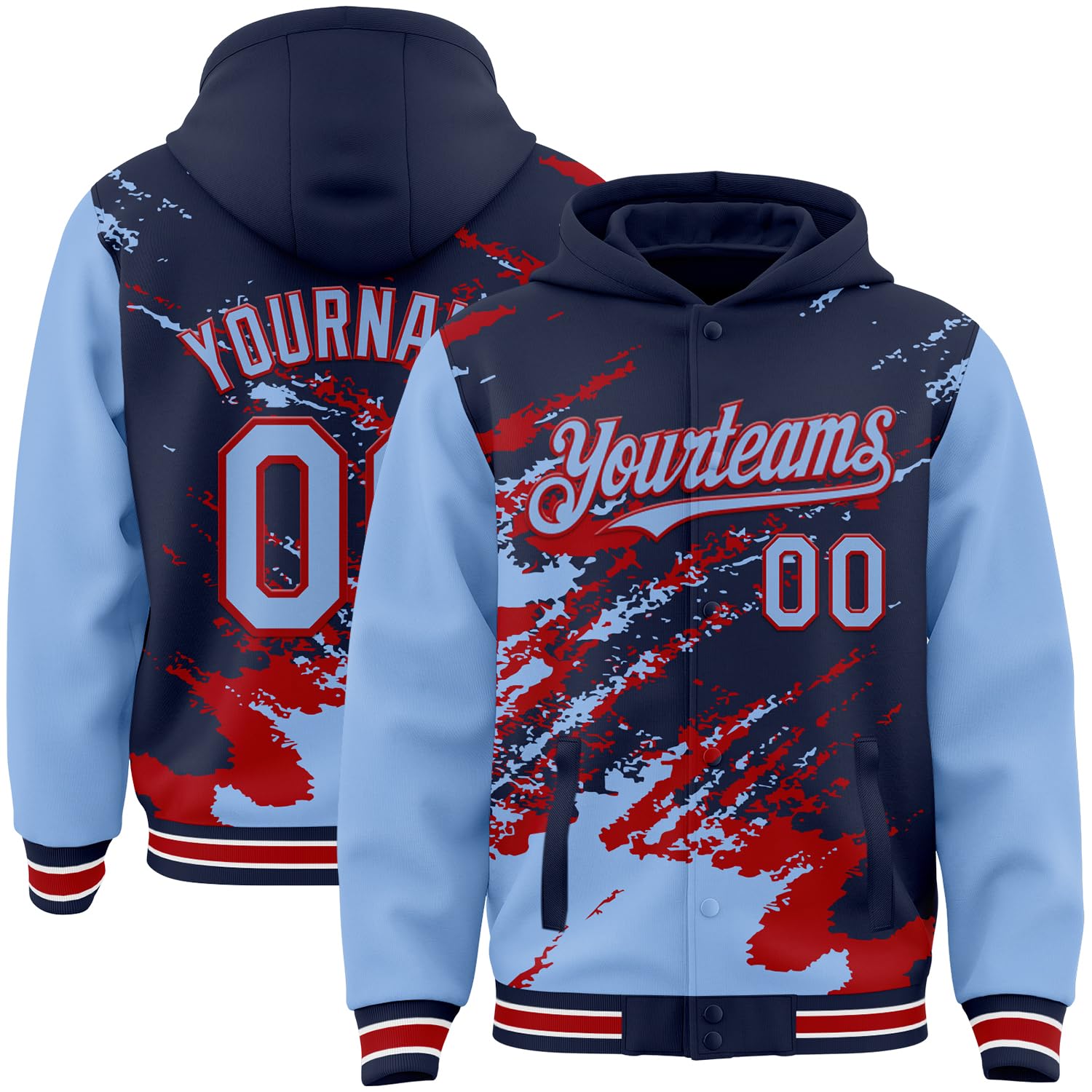 Custom Baseball Team Hooded Jacket Personalized Novelty Varsity Jackets Bomber Jerseys for Men Women Boys Girls