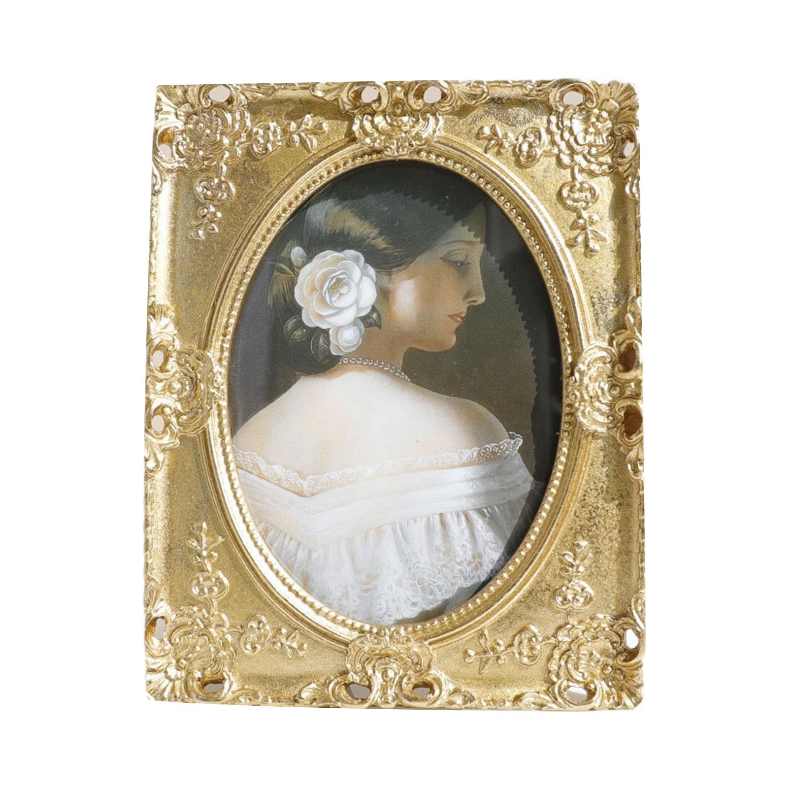 Jazuaiao Antique Ornate Photo Frame for Tabletop and Wall Display, Vintage Picture Frame, Decorative Photo Frames Home Decors Vintage Picture