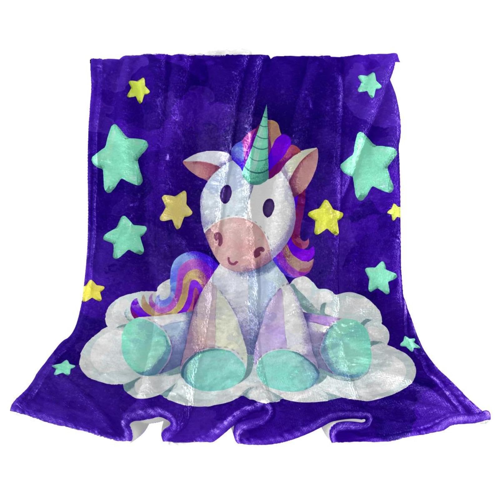 Couverture polaire licorne violette microfibre chaude jeté de canapé 150x200