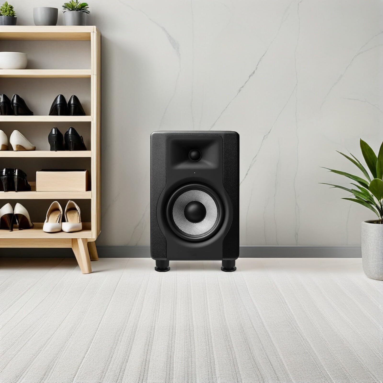 4 Almohadillas Antivibración para Altavoces HiFi Pies Aislantes de Audio Negros Patas Ajustables para Equipos de Sonido Tocadiscos y Receptores Kit de 4 Unidades para