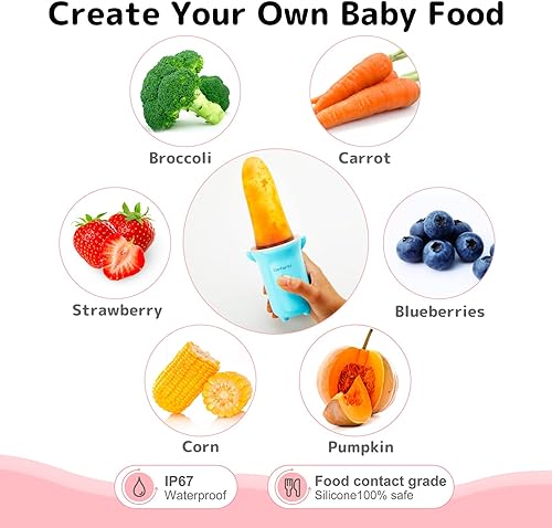 Miniatura 3 de Befano Blender - Molinillo de alimentos para bebés Mini licuadora portátil con biberón de silicona y cucharas para bebés (recarga rápida USB,