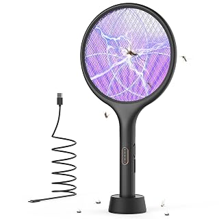 YISSVIC Electric Fly Swatter 4000V Bug Zapper Racket Dual Mode (1, Black) - Amazon product rated Grade B
