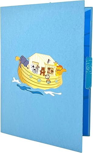 Miniatura 5 de Niumcraft Tarjeta de felicitación emergente 3D con diseño de animales, tamaño 5 x 7 pulgadas, incluye una tarjeta de notas y sobre a juego