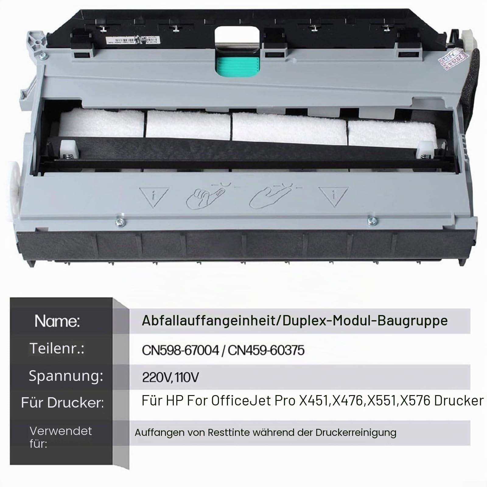 Duplex Modul Montage Resttintenauffangeinheit für HP Officejet Pro X451 X476 X551 X576 PageWide 352dw 377dw 452dw 477dw 577dw Drucker Ersatzteil