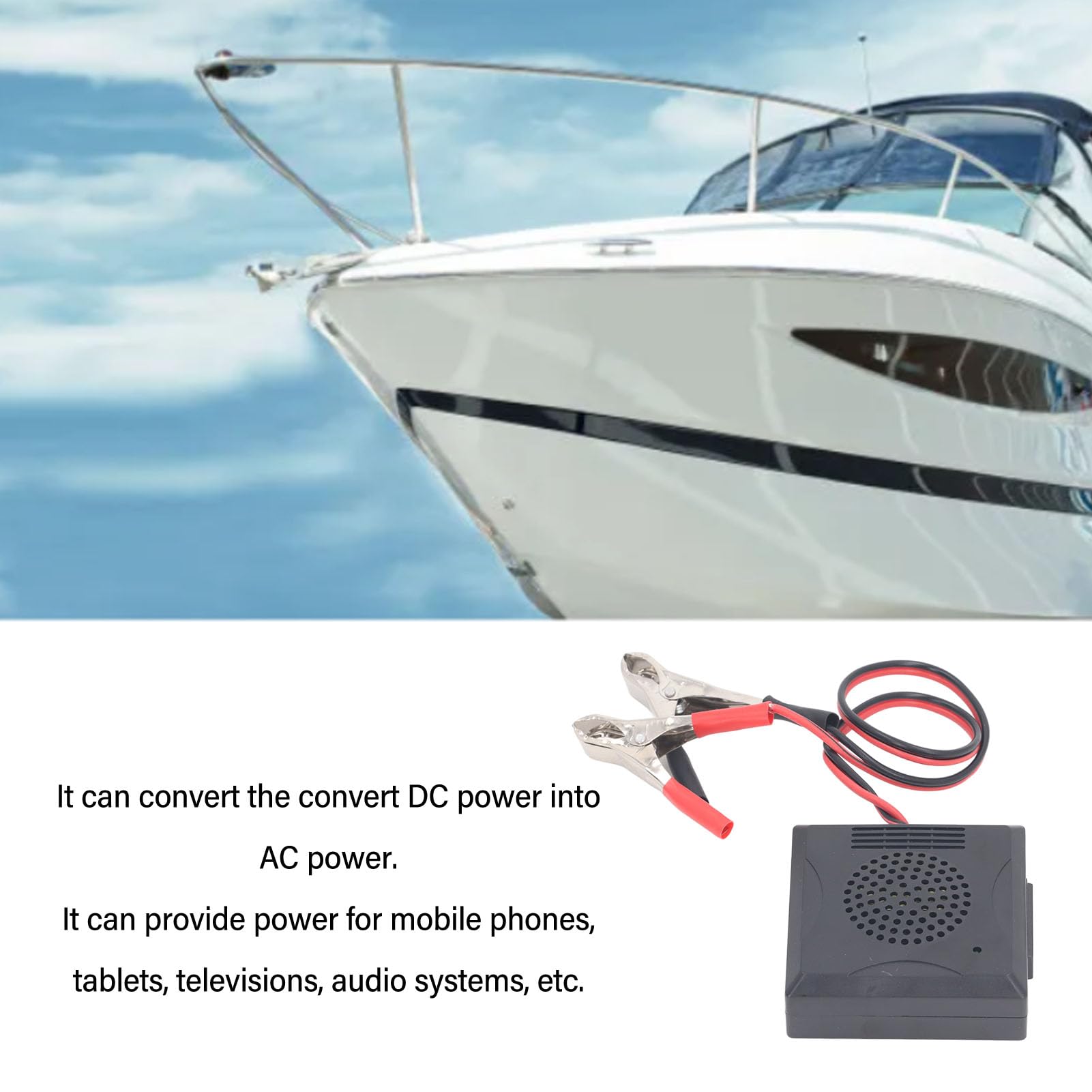 Onduleur de Voiture avec Clip de Batterie, Entrée DC 12 V vers Sortie AC 220 V, Mini Adaptateur de Prise, Convertisseur de Sortie, Onduleur de Batterie 180 W pour Véhicules,