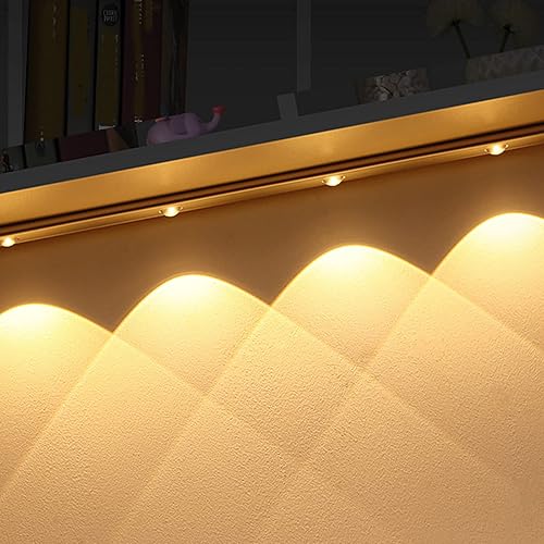 Luz LED con sensor de movimiento para gabinete, recargable por USB, luz nocturna inalámbrica regulable, para encimera de cocina, pasillo, escalera y