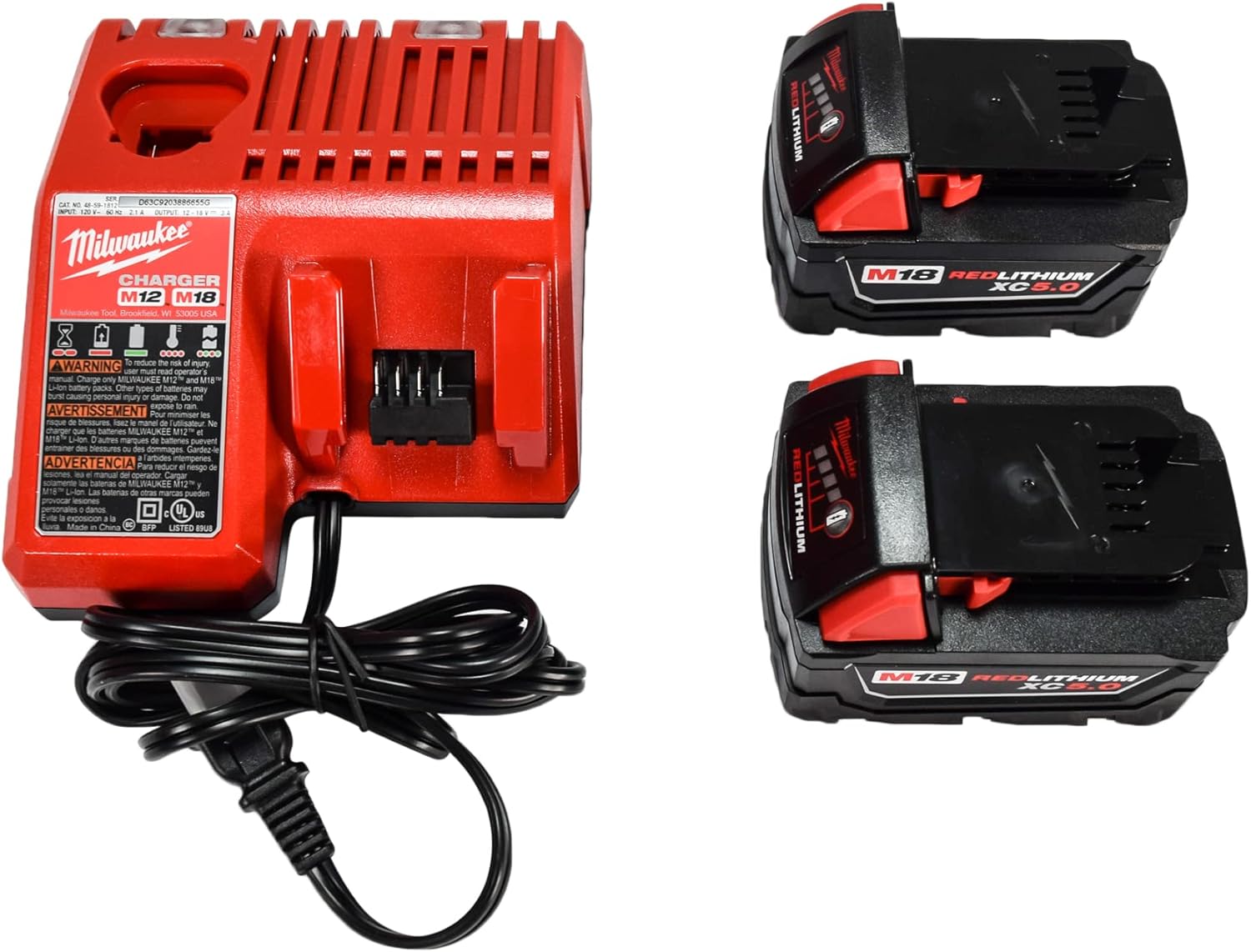 Milwaukee M18 18V Fuel 3/8" Mid-Torque Impact Wrench Kit Cordless Lithium-Ion Brushless 2960-22 with (2) 5Ah XC Batteries, Charger & Carrying Tool Case